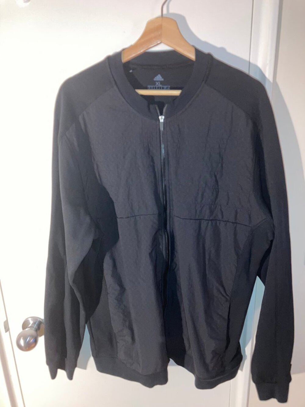 Men's Adidas Full-Zip Workout Casual Jacket XL Black Golf Sporty Training